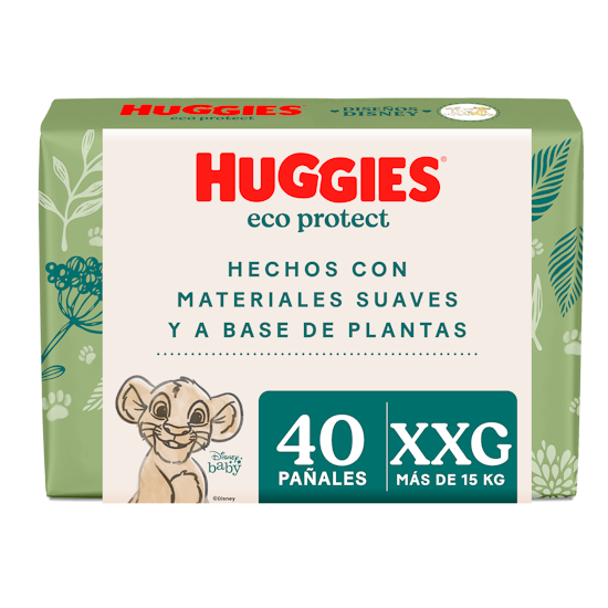 Pañales Huggies Eco Protect Talla XXG, 40uds